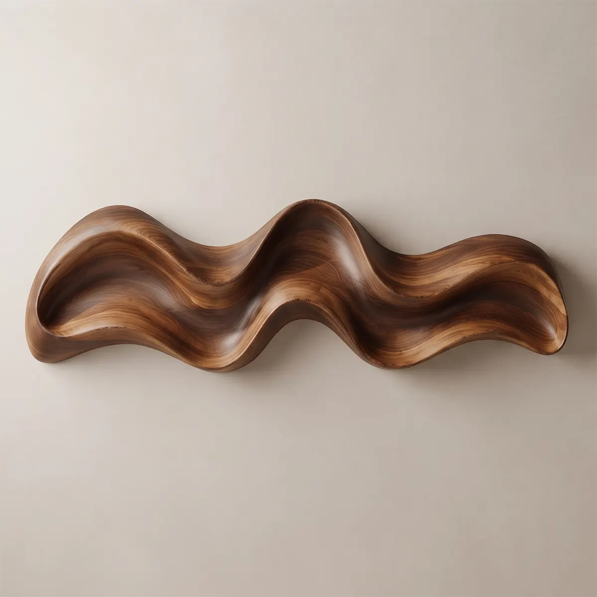 Abstract Wave Wood Wall Art | Modern Organic Sculptural Wooden Wall Decor for Living Room, Bedroom & Modern Interiors TT006-2432
