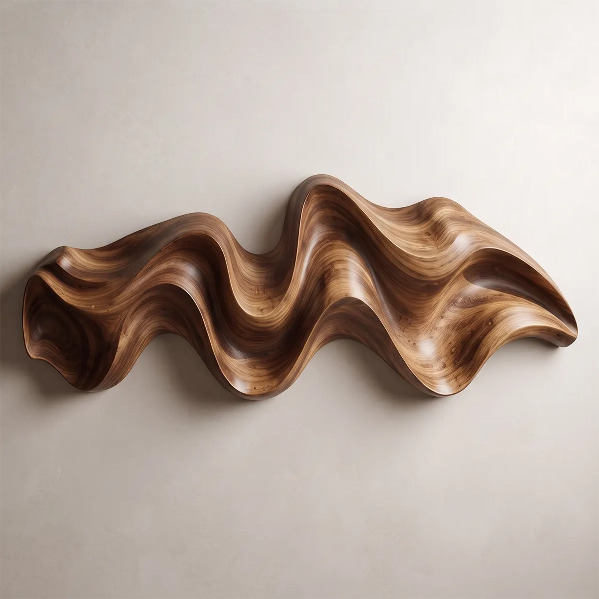 Abstract Wave Wood Wall Art | Modern 3D Organic Wooden Wall Decor for Living Room, Bedroom & Modern Interiors TT006-4197