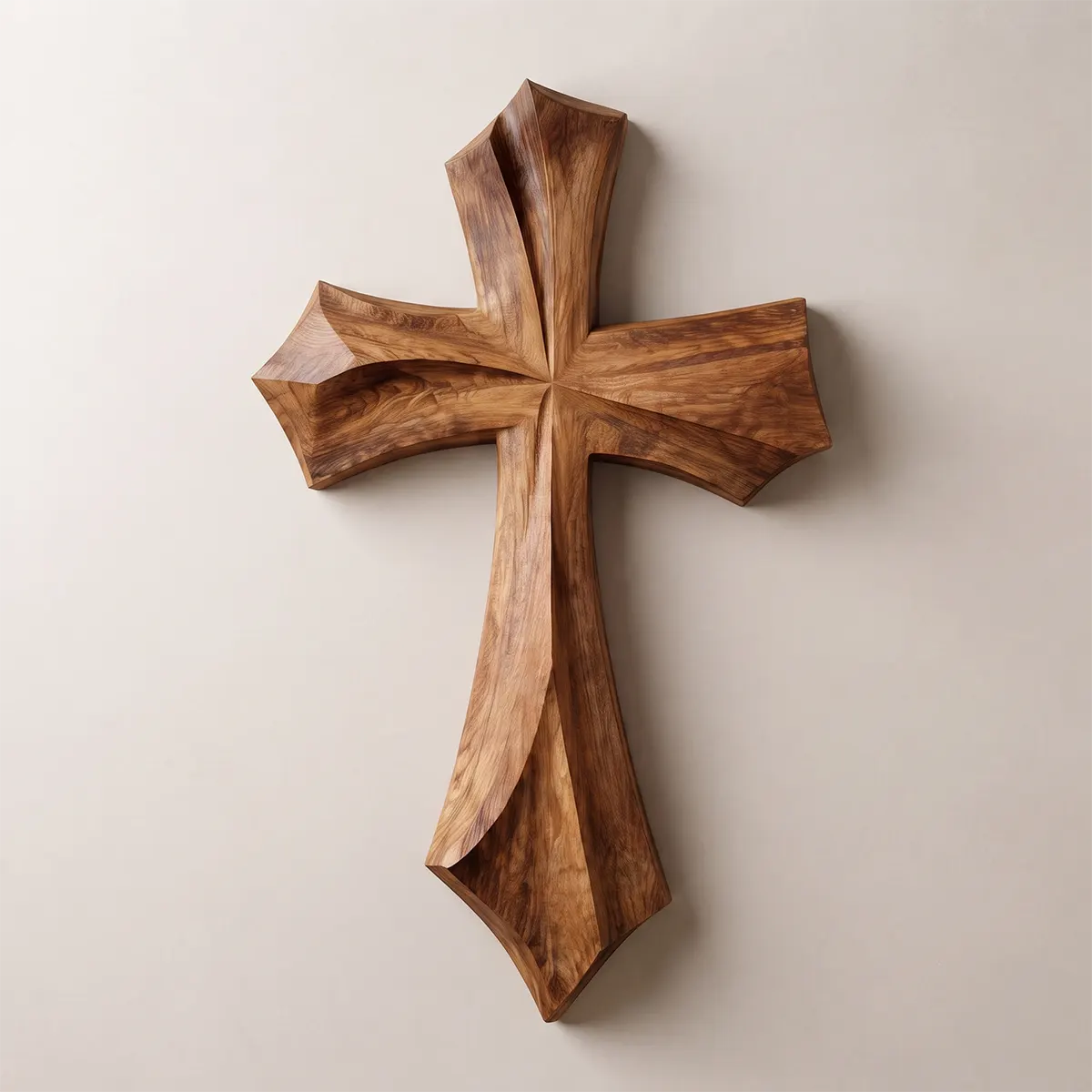 Wooden Cross Wall Art | Hand-Carved Christian Cross Wall Decor for Living Room, Prayer Room & Farmhouse Home TT006-4833