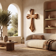 Wooden Cross Wall Art | Hand-Carved Christian Cross Wall Decor for Living Room, Prayer Room & Farmhouse Home TT006-4833