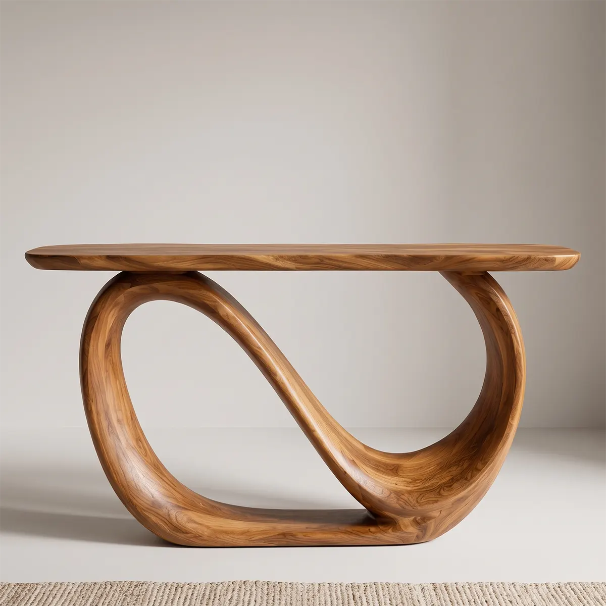 Modern Sculptural Console Table – Organic Contemporary Entryway Table TT006-7393