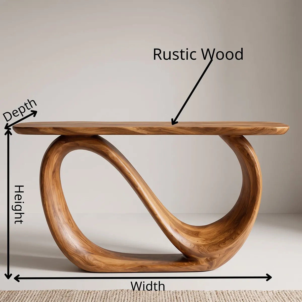 Modern Sculptural Console Table – Organic Contemporary Entryway Table TT006-7393