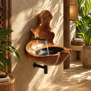Sculptural Wall Mounted Bathroom Sink with Raised Back Panel | Organic Floating Basin TT006-3WDL1PF