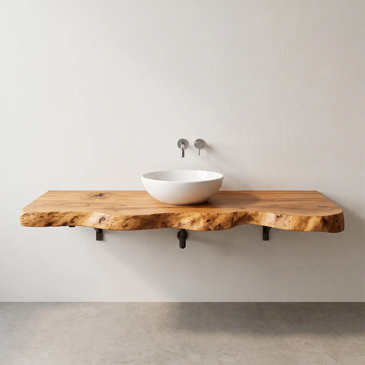 Organic Live Edge Floating Bathroom Vanity | Thick Wall Mounted Vanity Countertop TT006-7OXZ7NF
