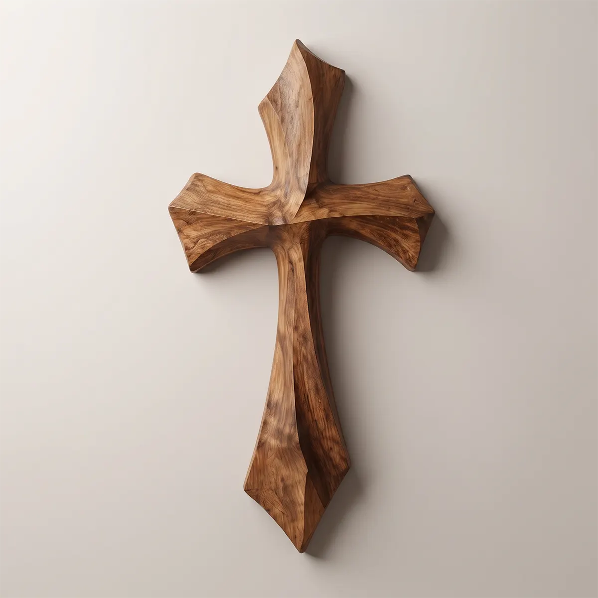 Wooden Cross Wall Art | Hand-Carved Rustic Christian Cross Wall Decor for Living Room, Bedroom & Prayer Room TT006-6650