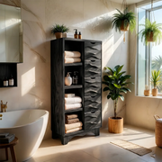 Solid Wood Bathroom Storage Cabinet with Drawers