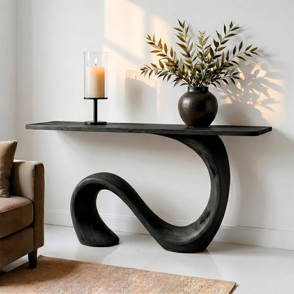 Unique Solid Wood Console Table – Luxury Hallway Decor