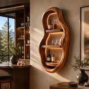 Vertical Organic Solid Wood Wall Wine Holder for Home Bars, Dining Rooms TT006-1344