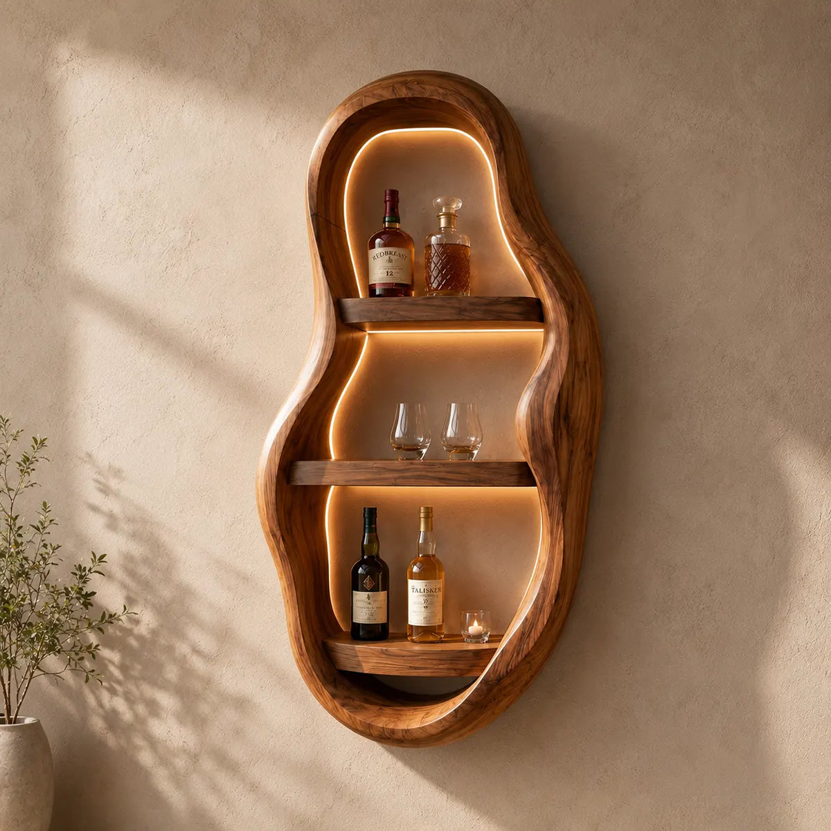 Vertical Organic Solid Wood Wall Wine Holder for Home Bars, Dining Rooms TT006-1344