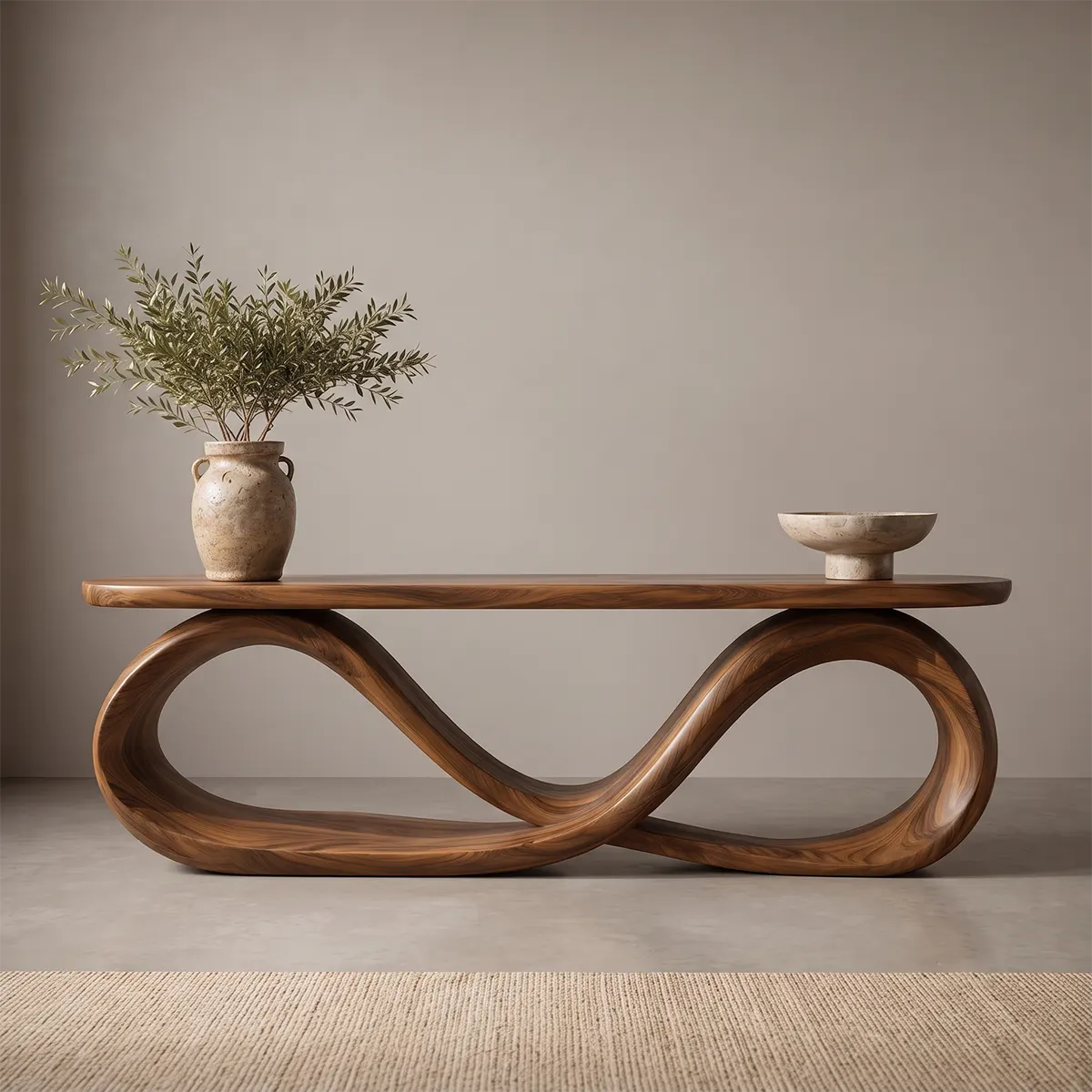 Modern Infinity Sculptural Console Table – Contemporary Entryway Table TT006-7806