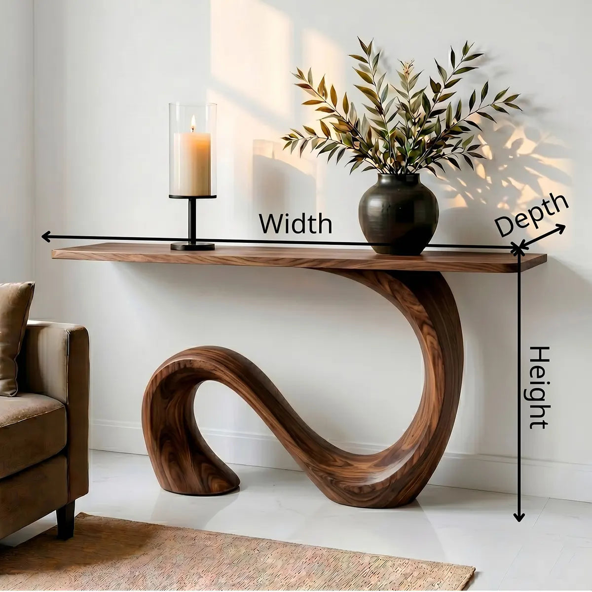 Unique Solid Wood Console Table – Luxury Hallway Decor