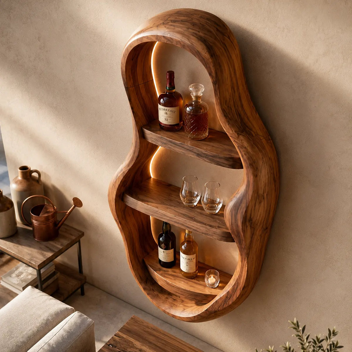 Vertical Organic Solid Wood Wall Wine Holder for Home Bars, Dining Rooms TT006-1344