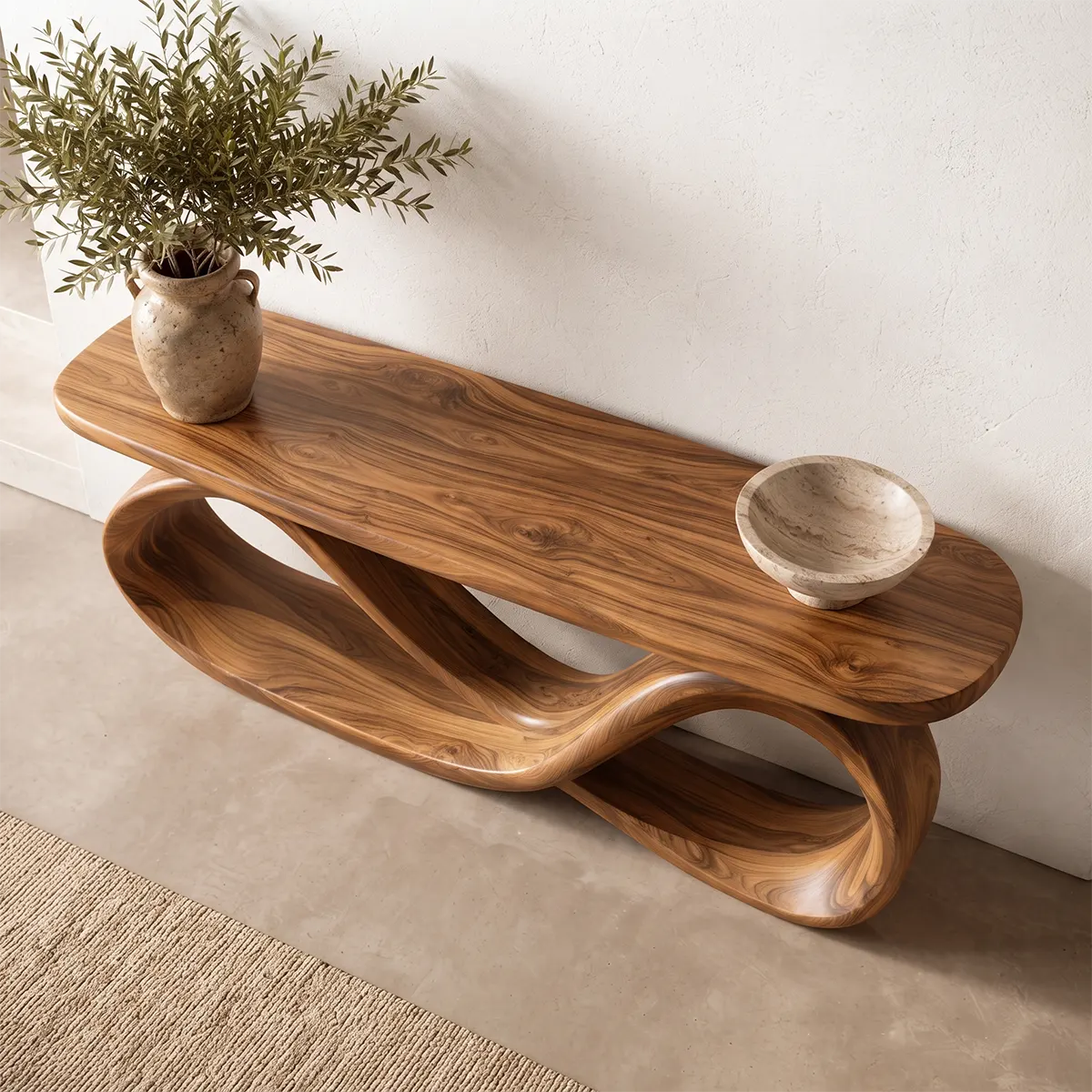 Modern Infinity Sculptural Console Table – Contemporary Entryway Table TT006-7806