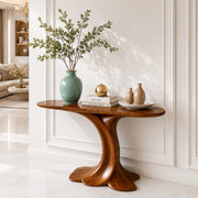 Sculptural Wooden Console Table for Entryway and Living Room Decor