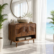 Wave Front Bathroom Vanity with Open Shelf Storage TT006-2660