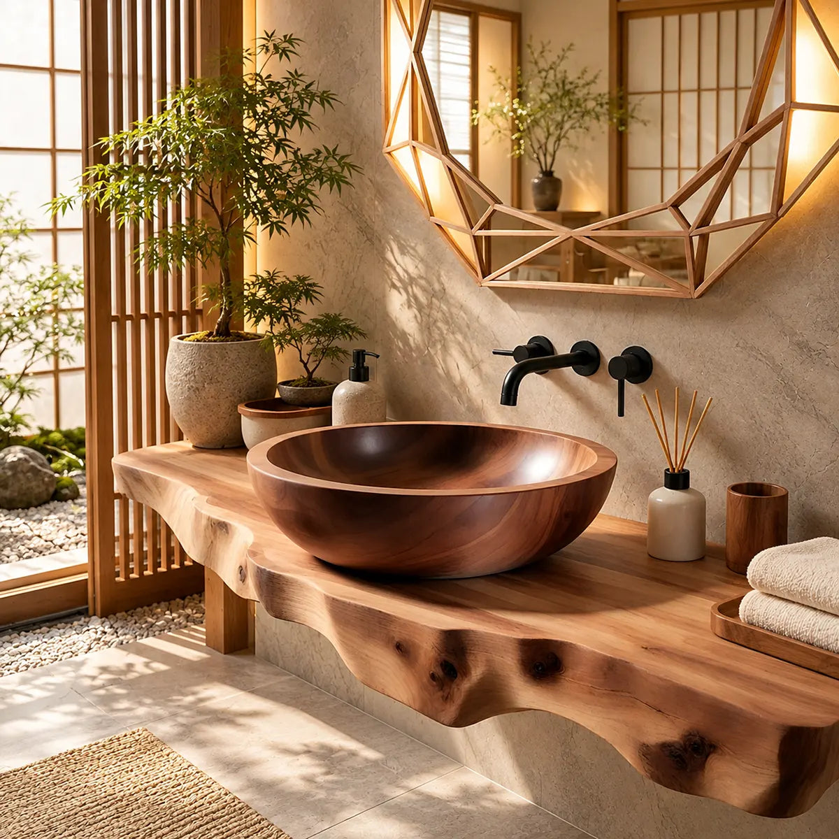 Organic Oval Vessel Sink | Sculptural Countertop Bathroom Basin TT006-2LHS2AX