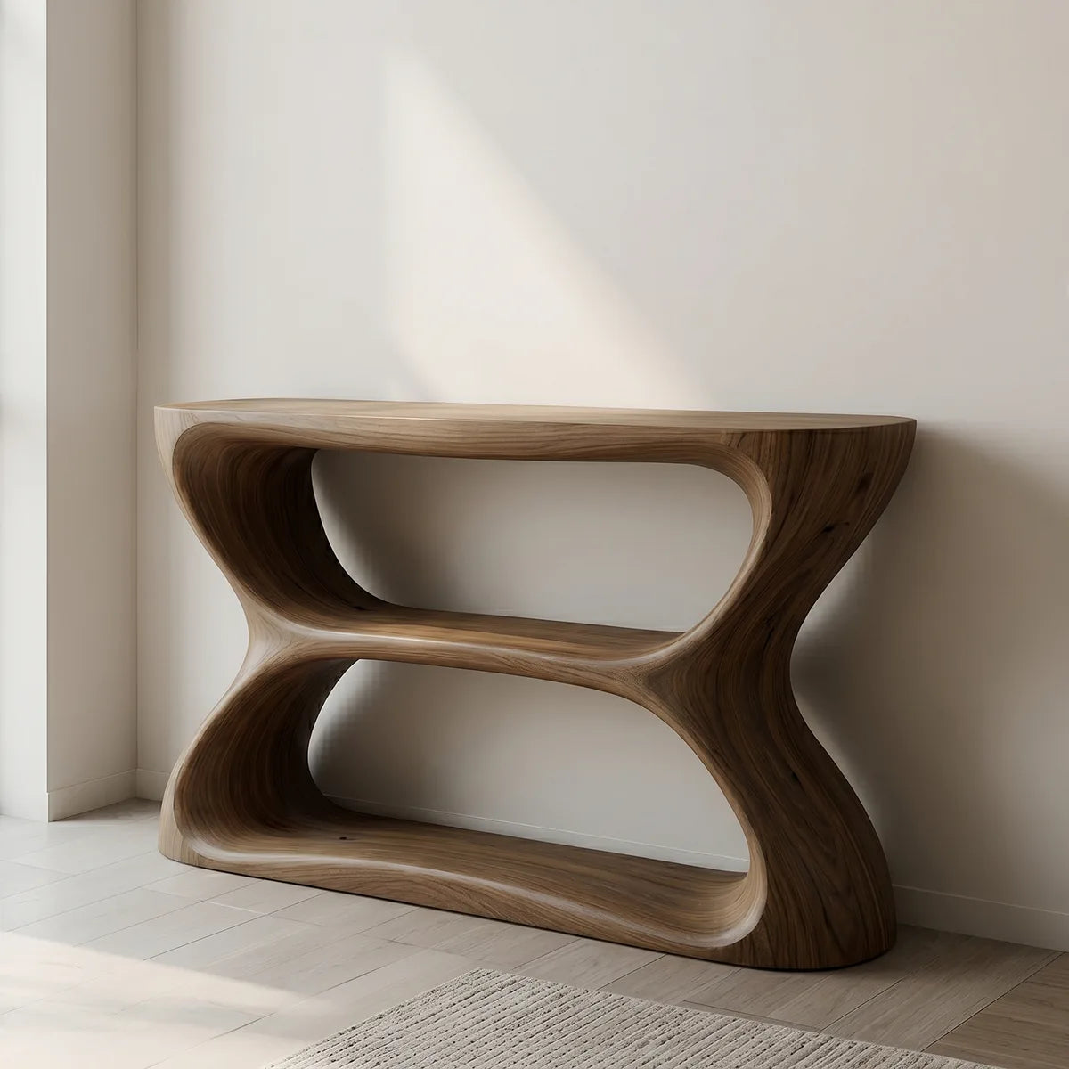 Hourglass Solid Wood Console Table | Sculptural Design HL020-6627