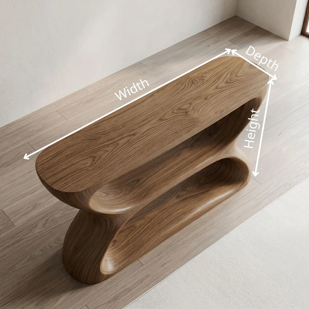 Hourglass Solid Wood Console Table | Sculptural Design HL020-6627