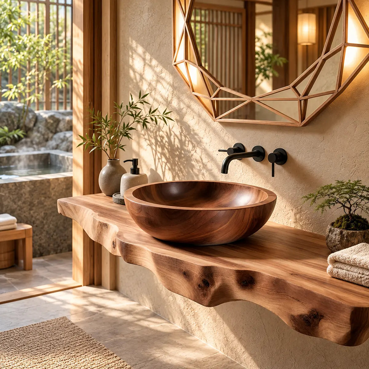 Organic Oval Vessel Sink | Sculptural Countertop Bathroom Basin TT006-2LHS2AX
