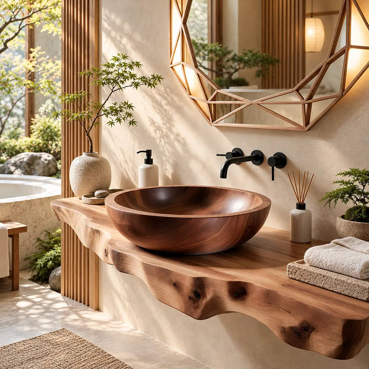 Organic Oval Vessel Sink | Sculptural Countertop Bathroom Basin TT006-2LHS2AX