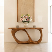 Modern Infinity Console Table – Sculptural Organic Contemporary Entryway Table TT006-8831
