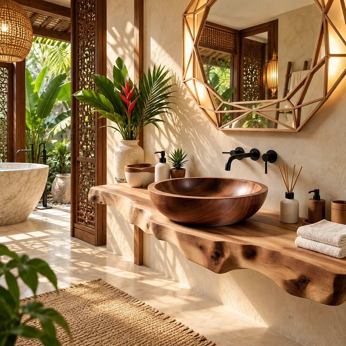 Organic Oval Vessel Sink | Sculptural Countertop Bathroom Basin TT006-2LHS2AX