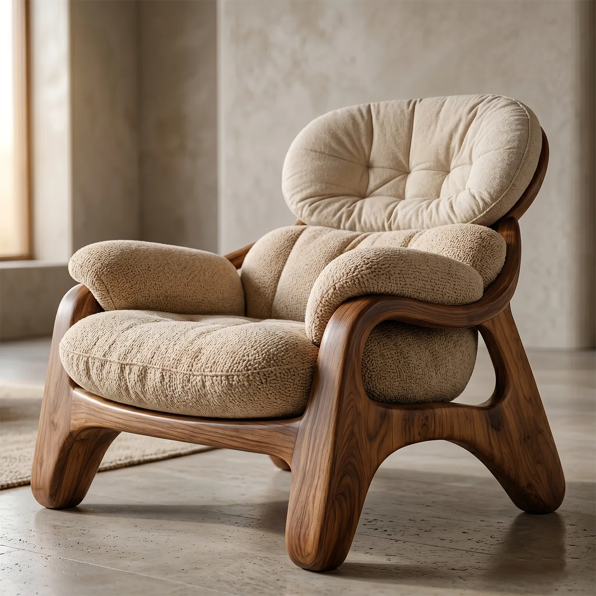 Oversized Lounge Chair, Plush Accent Chair, Solid Wood Frame Armchair TT006-7459