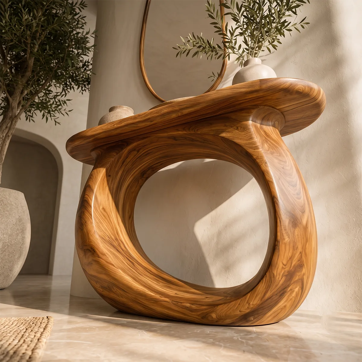 Modern Organic Console Table – Sculptural Contemporary Entryway Table TT006-1662