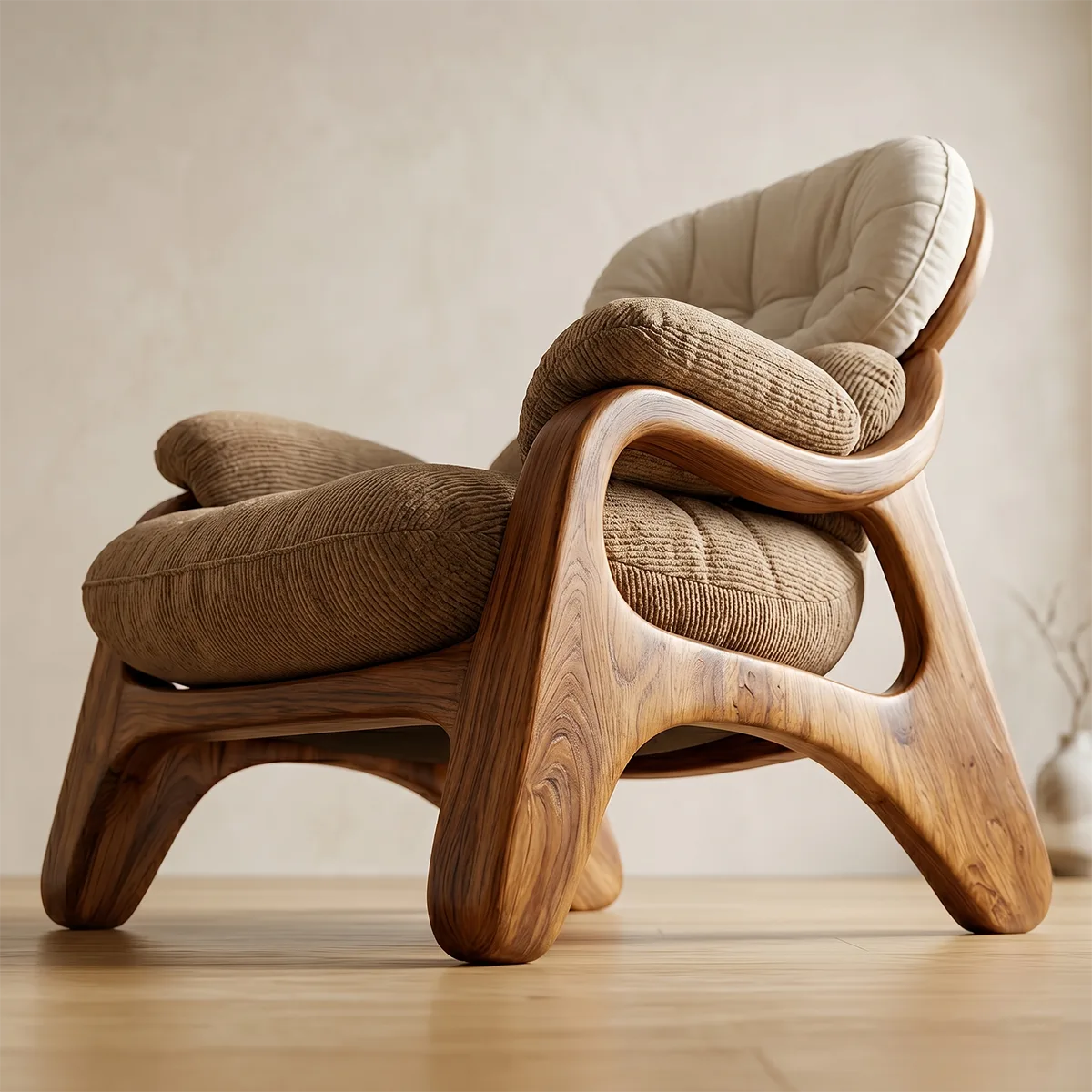 Oversized Lounge Chair, Plush Accent Chair, Solid Wood Frame Armchair TT006-7459