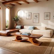 Sculptural Solid Wood Coffee Table – Handcrafted Modern Organic Center Table