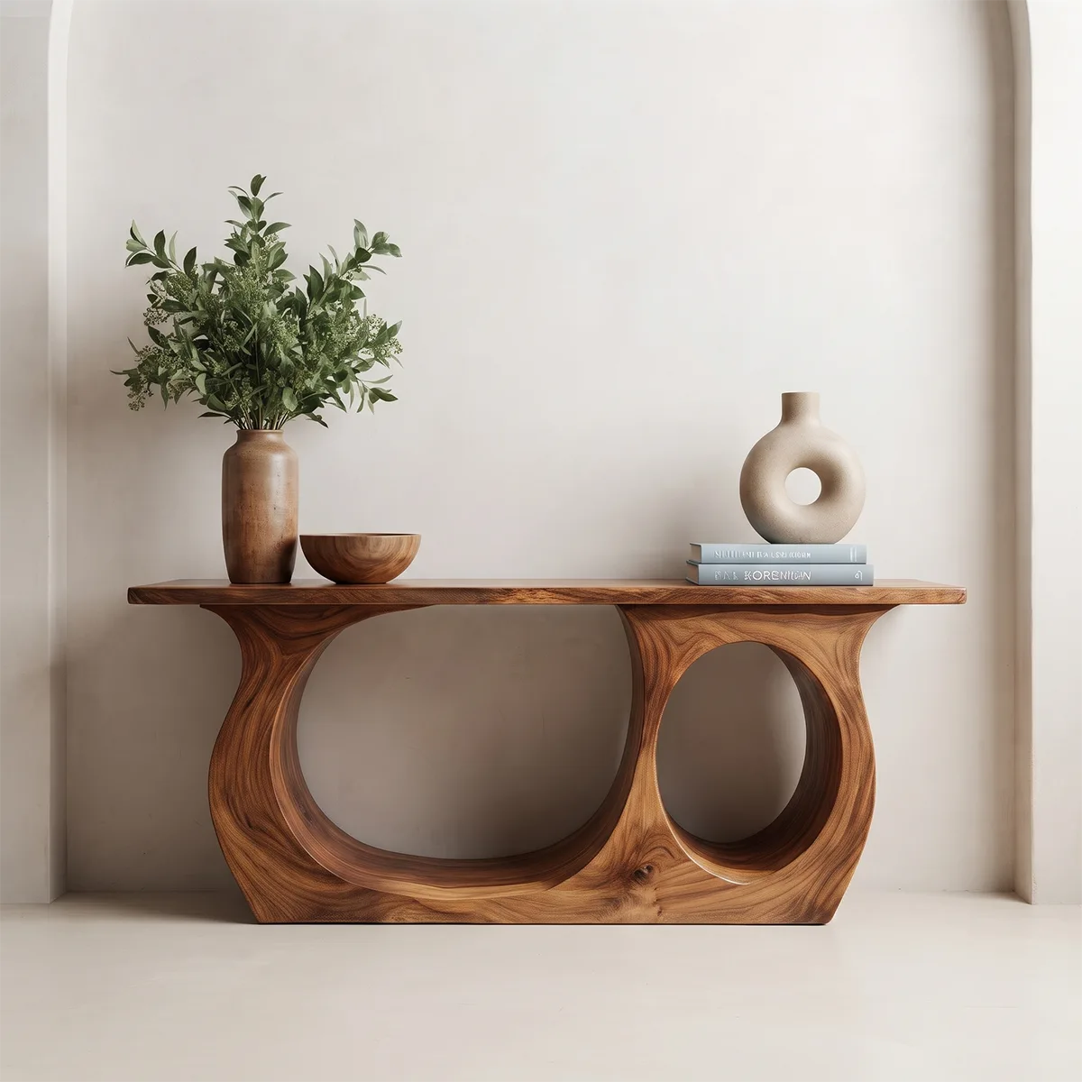 Modern Sculptural Console Table – Organic Contemporary Entryway Table TT006-6800
