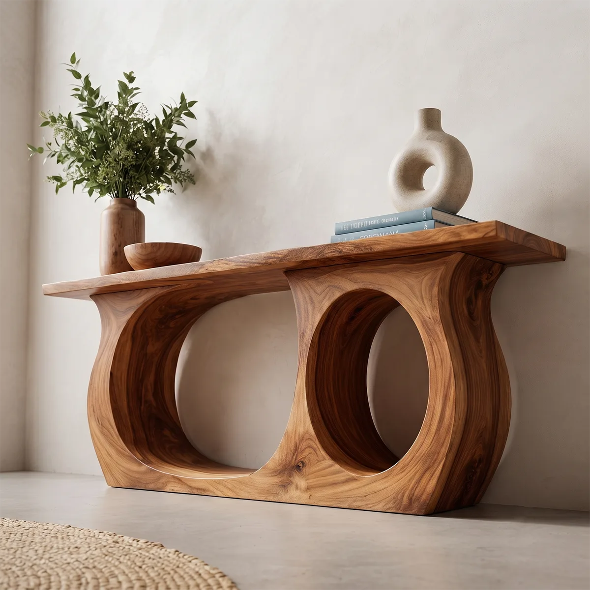 Modern Sculptural Console Table – Organic Contemporary Entryway Table TT006-6800