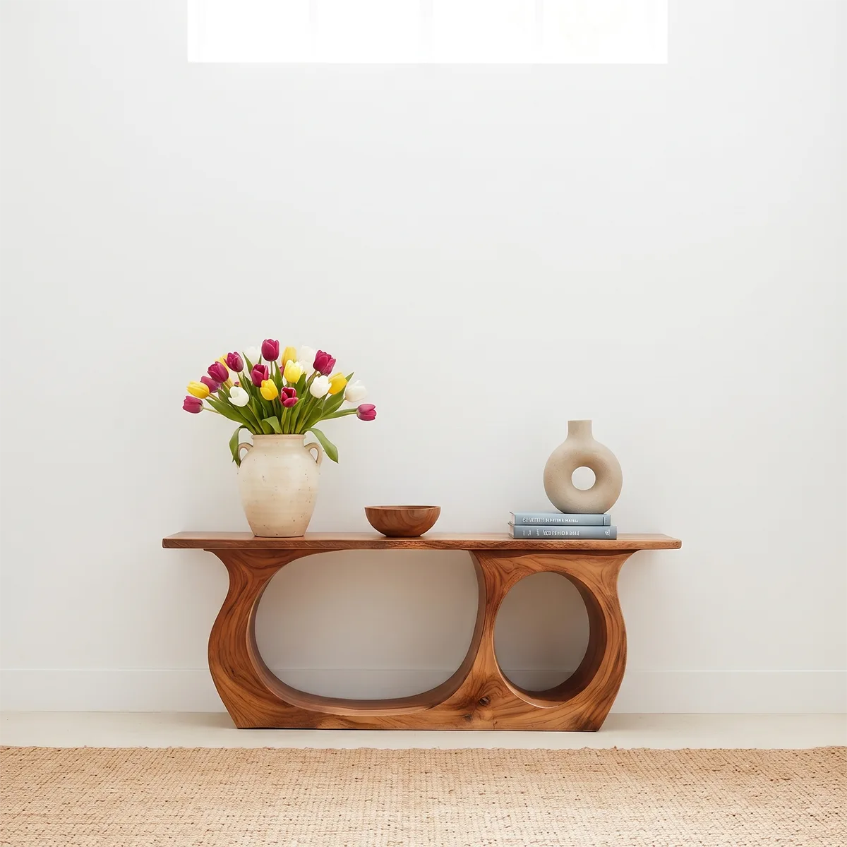 Modern Sculptural Console Table – Organic Contemporary Entryway Table TT006-6800