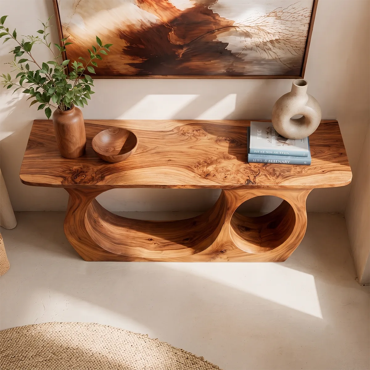 Modern Sculptural Console Table – Organic Contemporary Entryway Table TT006-6800
