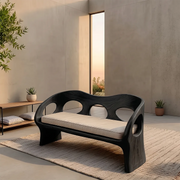 Luxury Organic Modern Outdoor Solid Wood Sofa with Sculptural Frame