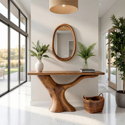 Organic Modern Wood Console Table | Sculptural Entryway Table