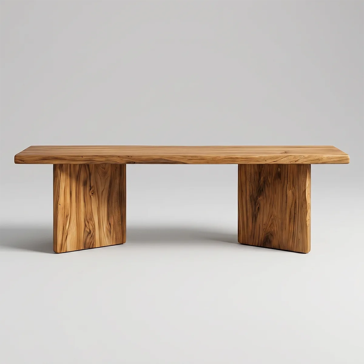 Handcrafted Solid Wood Outdoor Bench Minimalist Patio Garden Bench
