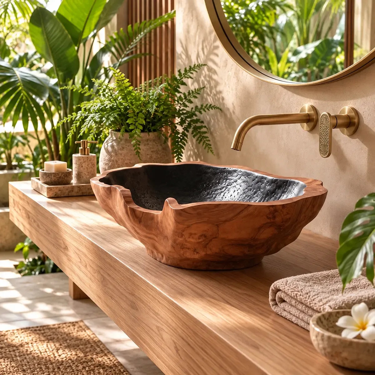Sculptural Organic Vessel Sink | Irregular Edge Countertop Bathroom Basin TT006-6XCF9QN