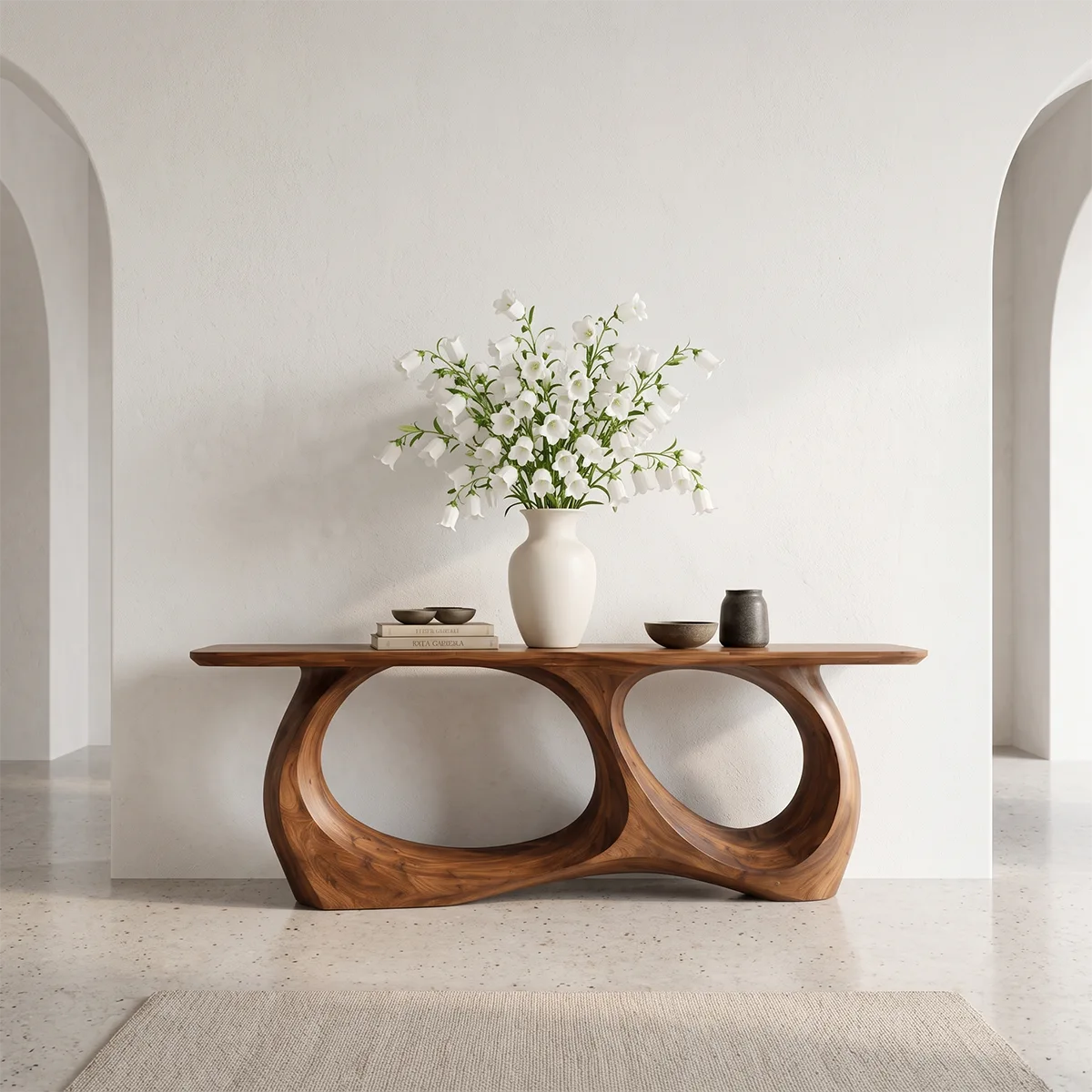 Modern Sculptural Console Table – Organic Contemporary Entryway Table TT006-5674
