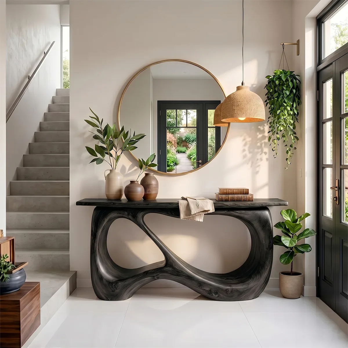 Organic Modern Wood Console Table | Hallway Entryway Table