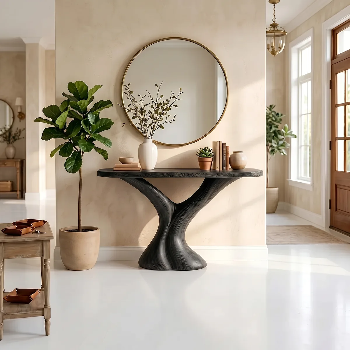 Handcrafted Wooden Console Table, Hallway Table for Modern Home