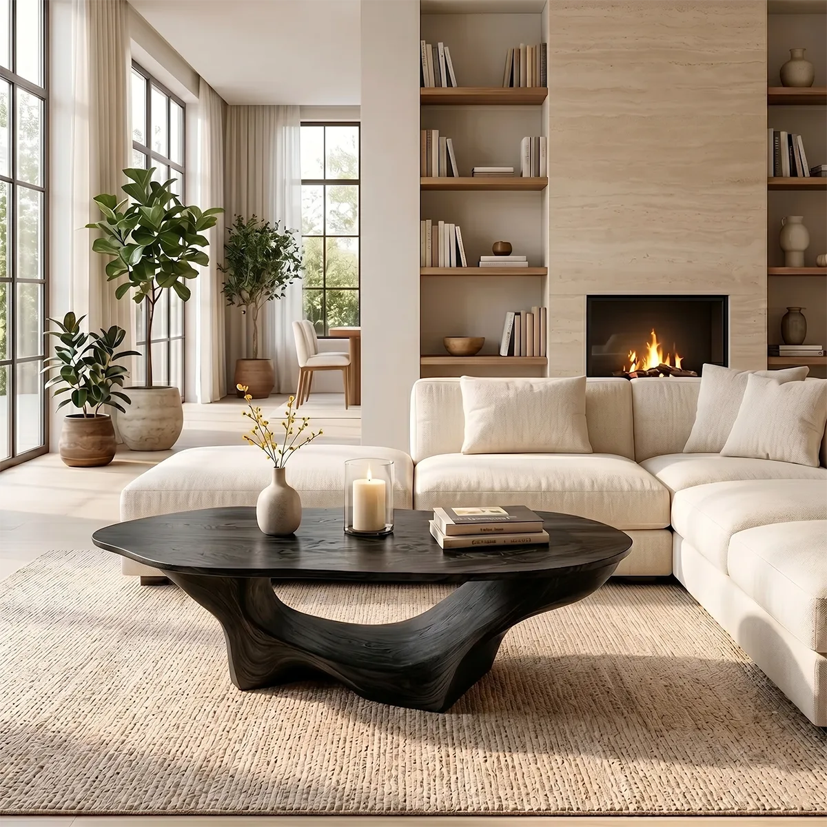 Organic Solid Wood Coffee Table – Sculptural Modern Design TH003-9719
