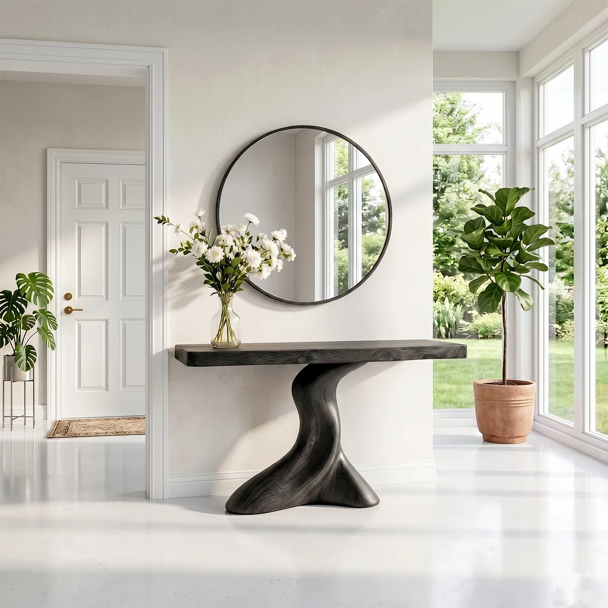 Organic Solid Wood Console Table – Luxury Hallway Accent