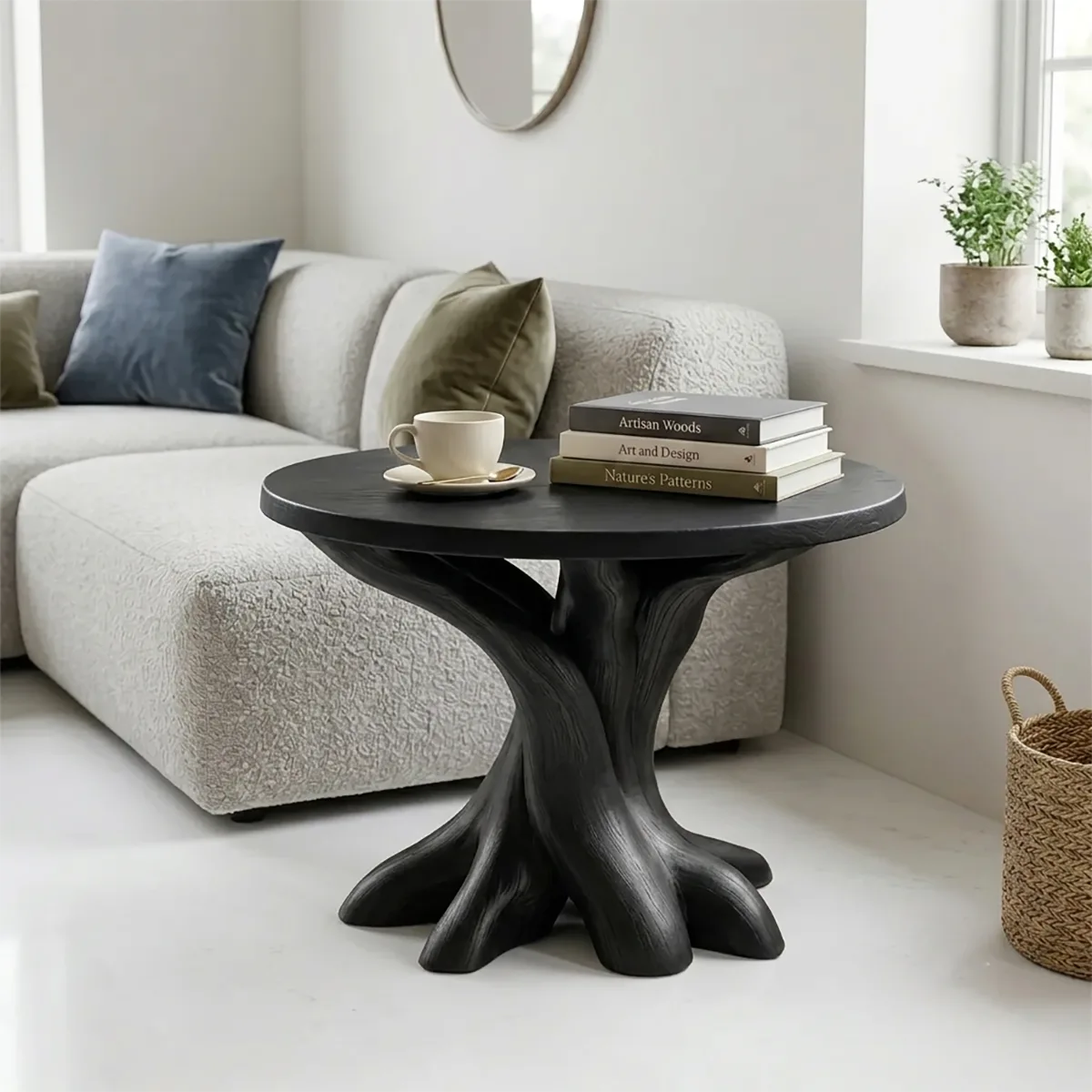 Sculptural Solid Wood Tree Root Side Table | Round End Table TH003-6762