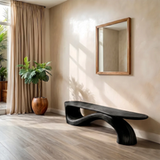 Handcrafted Organic Solid Wood Bench for Luxury Modern Entryway and Hallway Decor