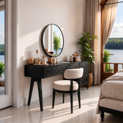 Modern Solid Wood Vanity Table with Side Drawers