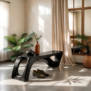 Sculptural Solid Wood Entryway Bench for Organic Modern and Contemporary Interiors