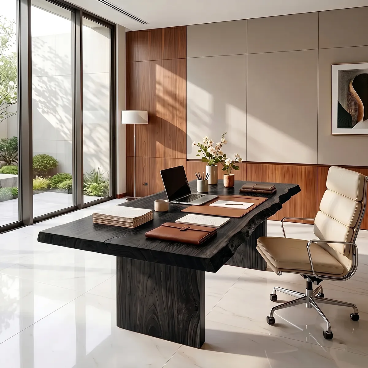 Live Edge Executive Desk | Modern Office & Conference Table TH003-7346