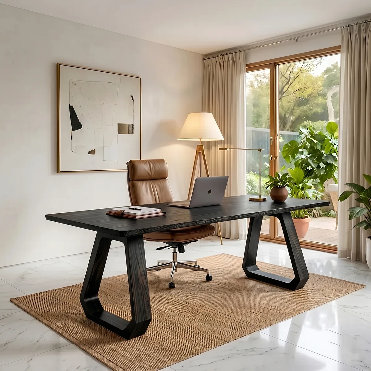 Modern Executive Desk | Geometric Contemporary Office Desk TH003-6396