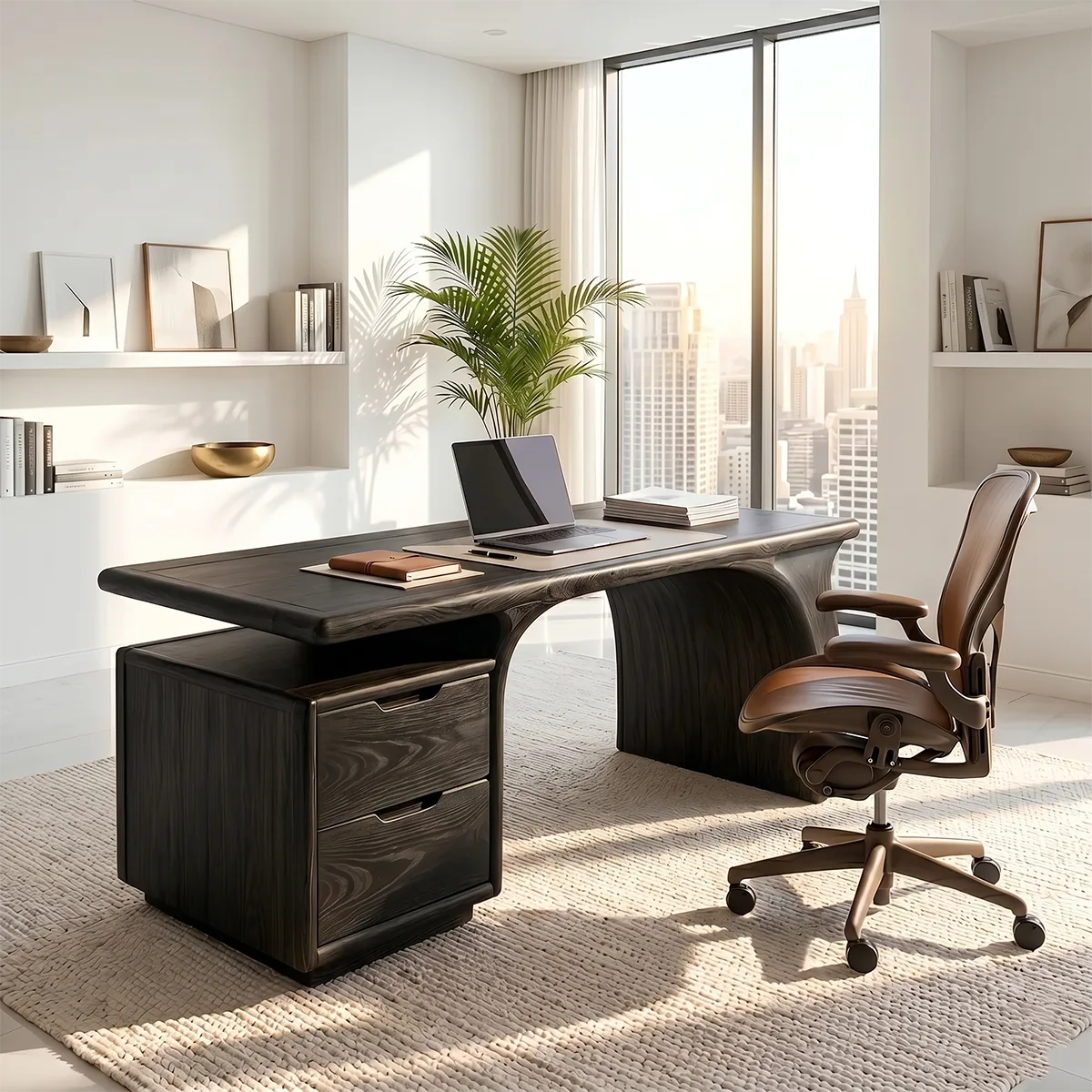 Modern Executive Desk with Drawers | Contemporary Luxury Office Desk TH003-4121